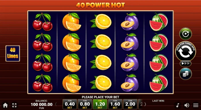 40 Power Hot Coin Boost गेम स्क्रीन